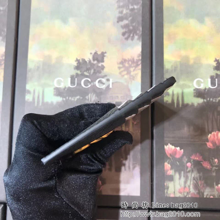 GUCCI古馳 頂級原單 早秋新品 雙色牛皮 女士卡片夾  524305 黑配粉 WTG2065